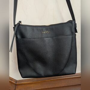 Nicole Miller Black Pebble Leather Crossbody